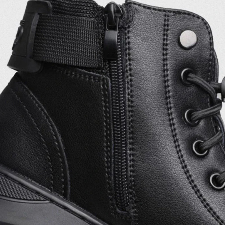 LANCE™ - MEN'S BLACK LEATHER BOOTS