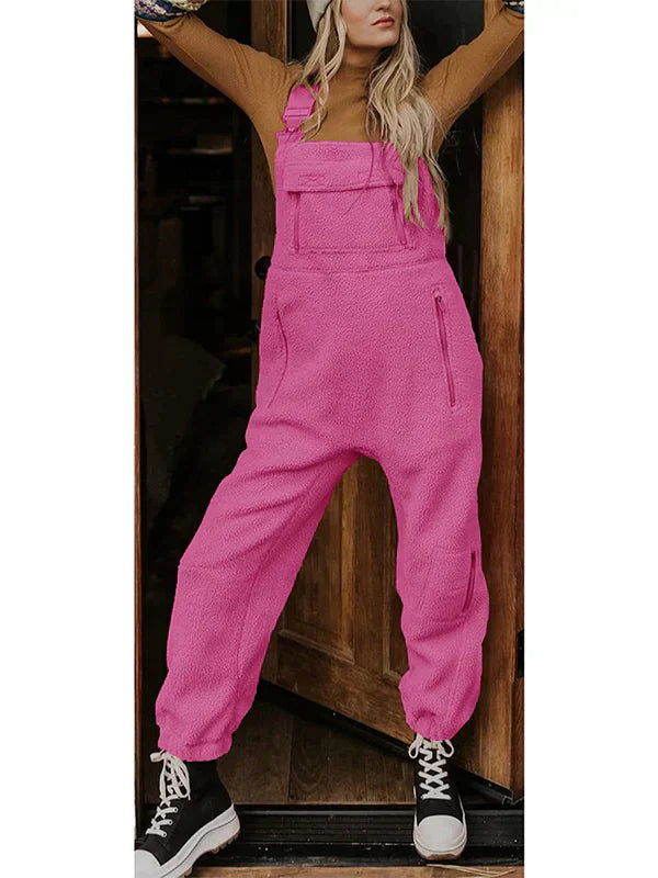 Ela - Thermal Fleece Overalls for Women with Zipped Pockets