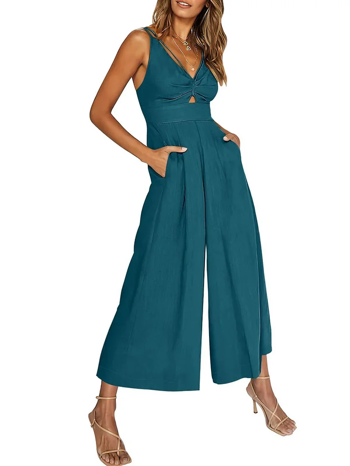 Mila - 2024 new jumpsuits with V-neck and wide legs