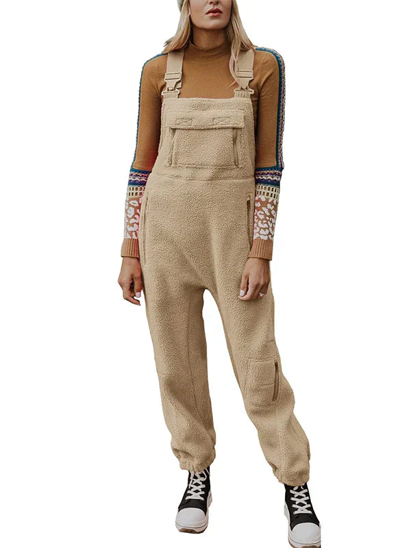 Ela - Thermal Fleece Overalls for Women with Zipped Pockets