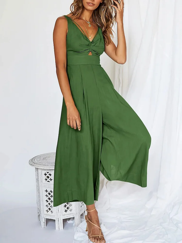 Mila - 2024 new jumpsuits with V-neck and wide legs