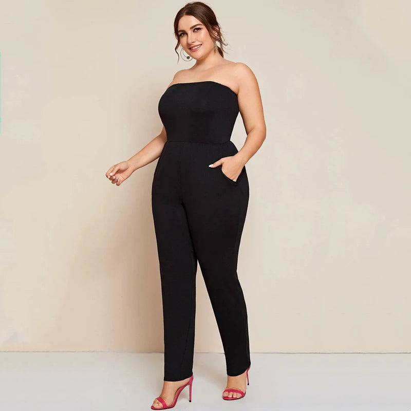 Plus Size Strapless Jumpsuit