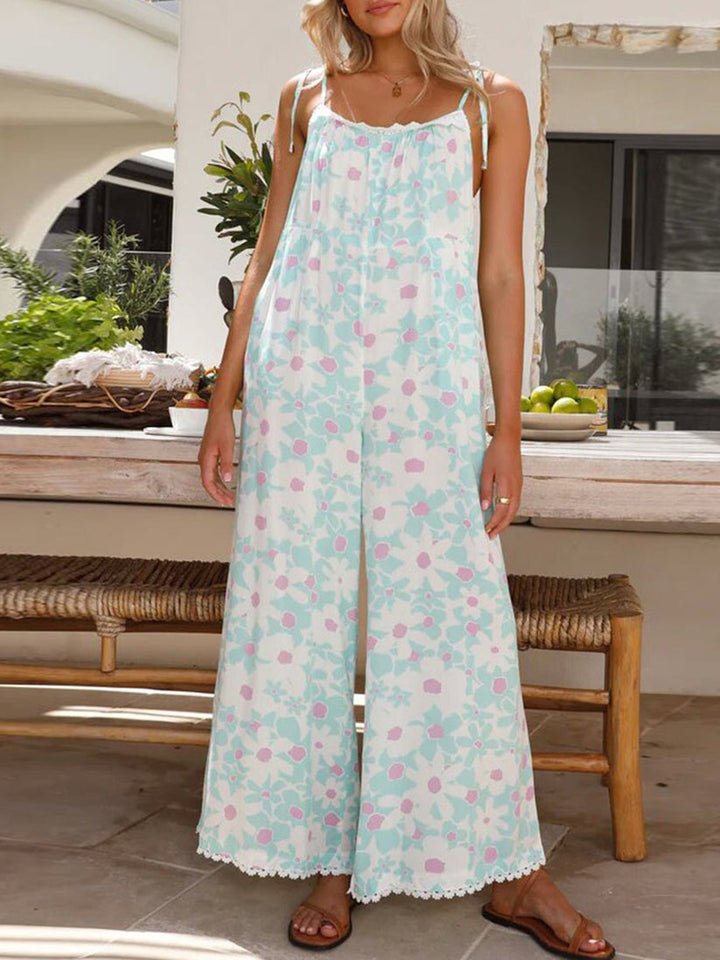 Julia - Printed Wide-Leg Jumpsuit with Pockets