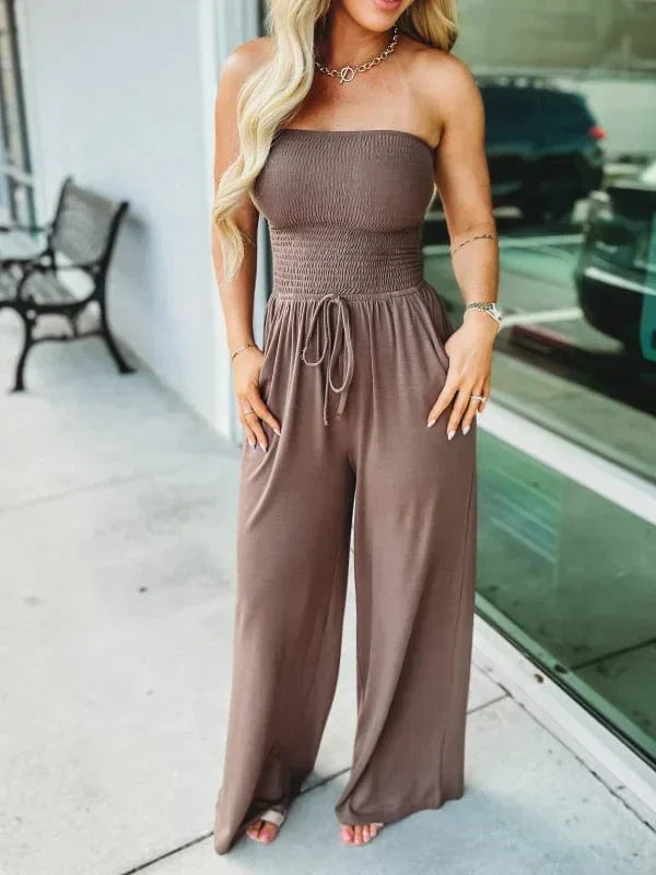 Zoe - New strapless jumpsuit at the waist