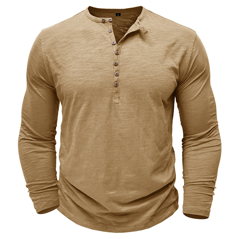 Cotton Long Sleeve Henley