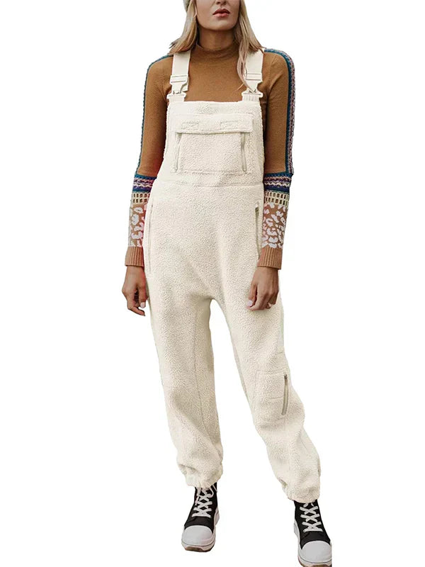 Ela - Thermal Fleece Overalls for Women with Zipped Pockets