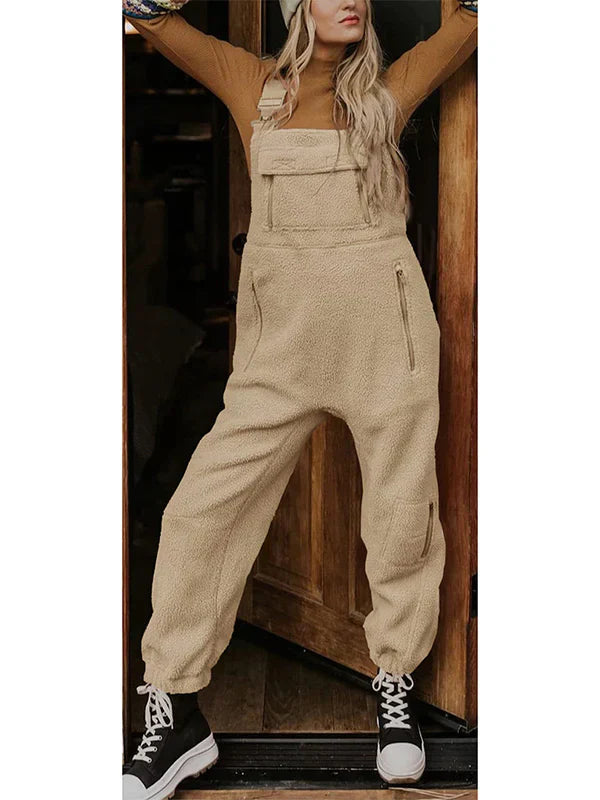 Ela - Thermal Fleece Overalls for Women with Zipped Pockets