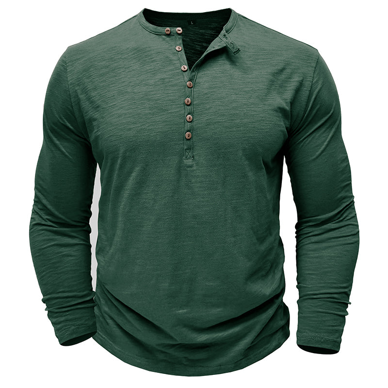 Cotton Long Sleeve Henley