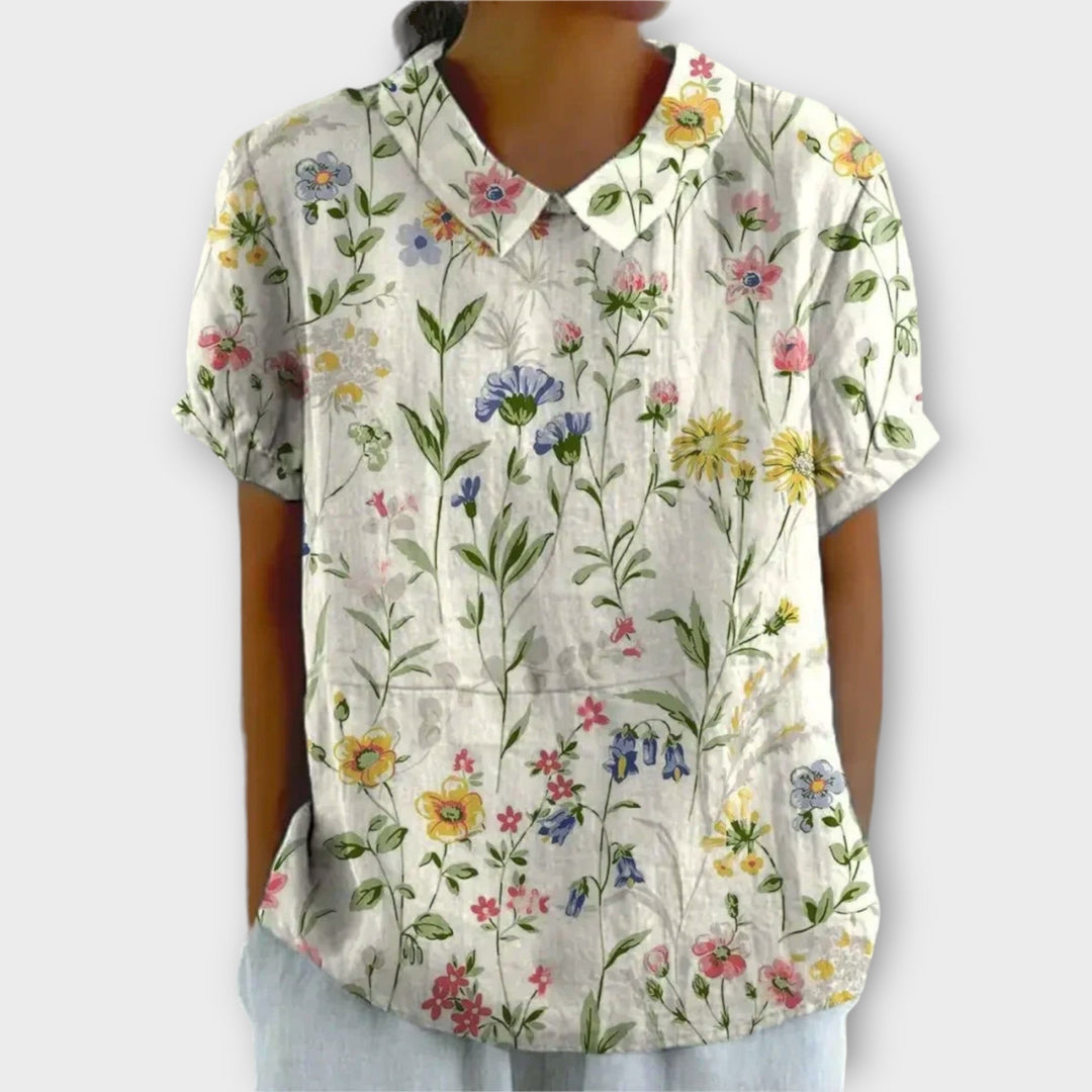 Charlene | Retro Floral Blouse