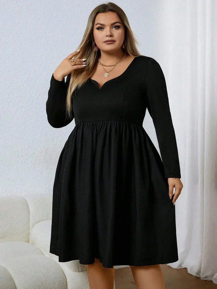 Plus Size Casual V-Neck Dress