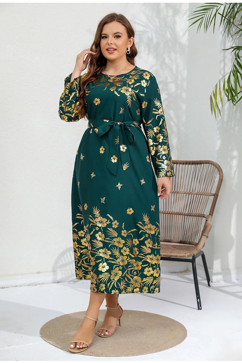 Plus Size Lace-up Dress