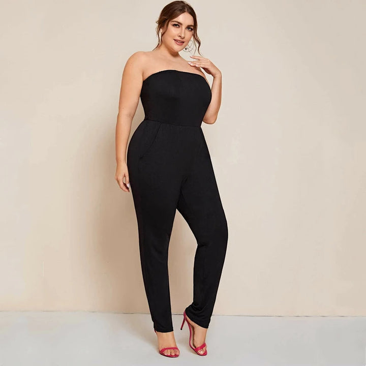 Plus Size Strapless Jumpsuit