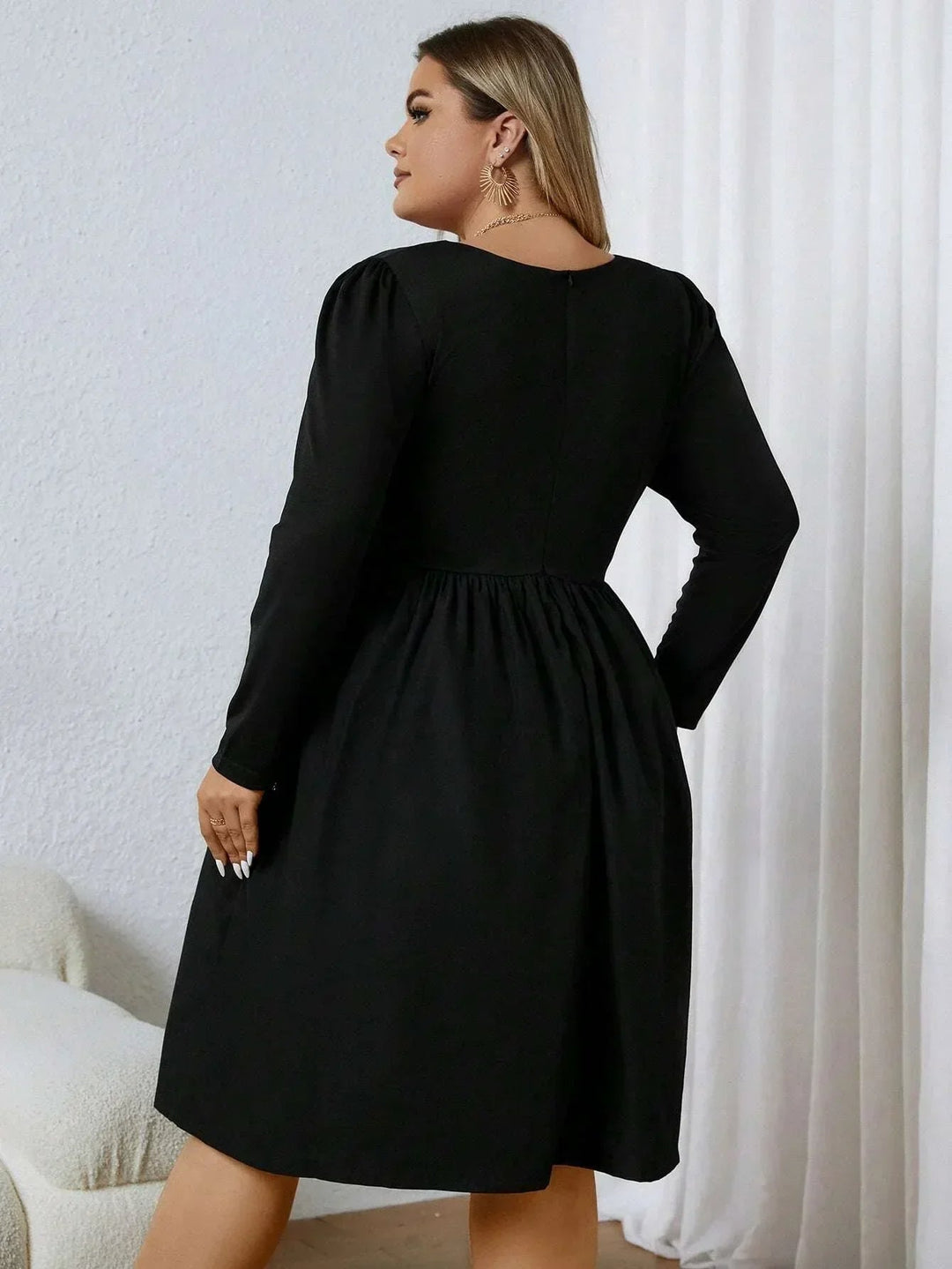 Plus Size Casual V-Neck Dress