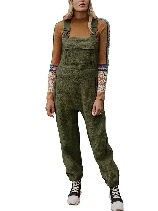 Ela - Thermal Fleece Overalls for Women with Zipped Pockets