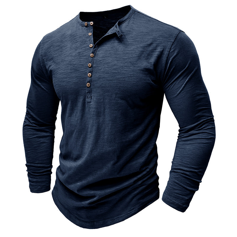 Cotton Long Sleeve Henley