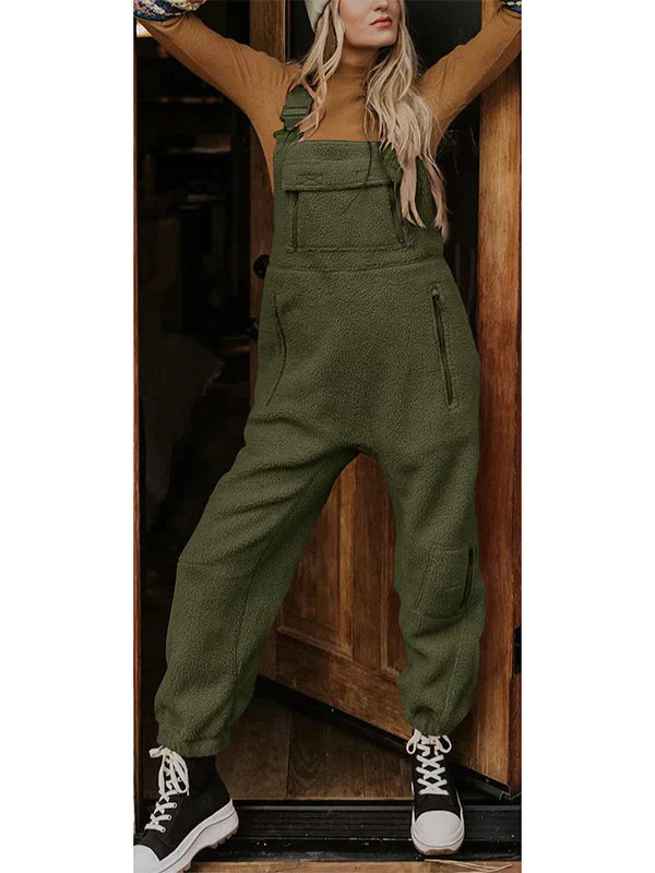 Ela - Thermal Fleece Overalls for Women with Zipped Pockets