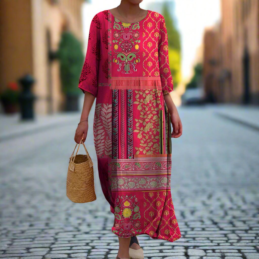 Adeline™ | Flowy Ethnic Dress