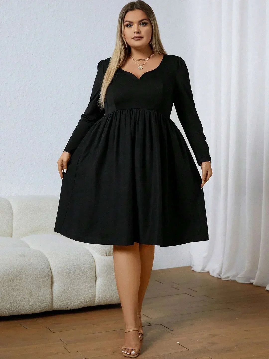 Plus Size Casual V-Neck Dress