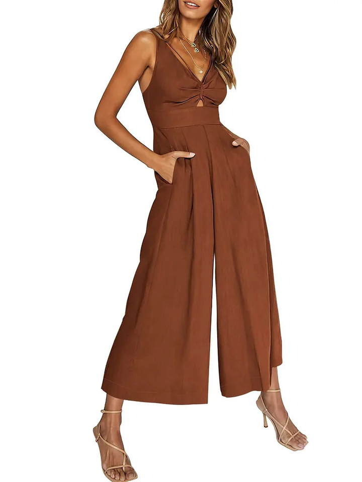 Mila - 2024 new jumpsuits with V-neck and wide legs