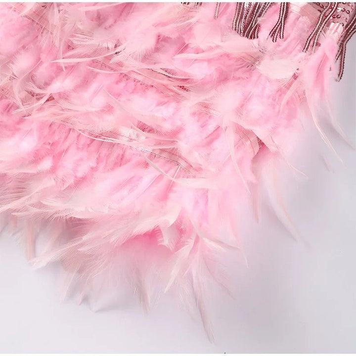 Brielle - Chic Feathered Mini Dress