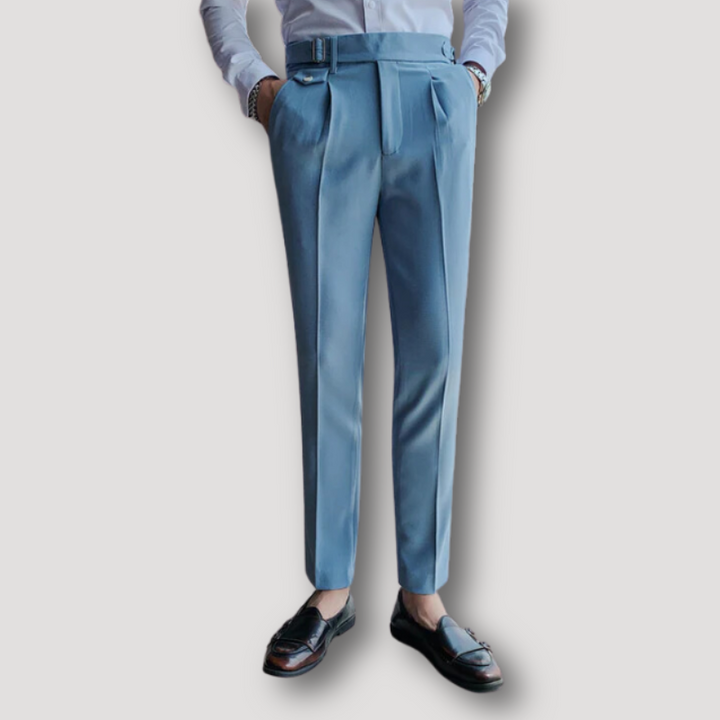 Retro Slim Fit Pleated Mens Suit Pants