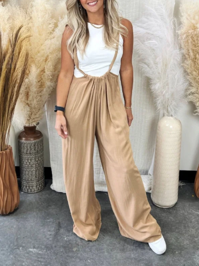 Dreamy soft and loose solid color jumpsuit