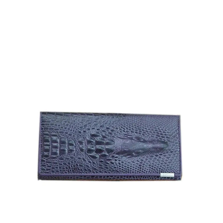 Elegant Croc-Embossed RFID Wallet