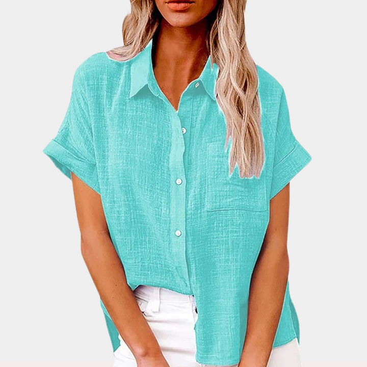 Stylish Linen Button-Up Shirt | Elodie