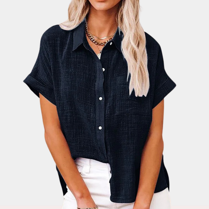 Stylish Linen Button-Up Shirt | Elodie