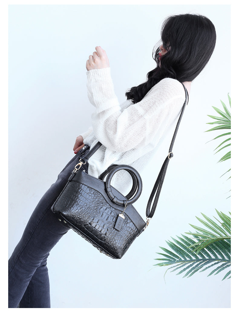 Yara - Elegant Handmade Leather Croco Bag