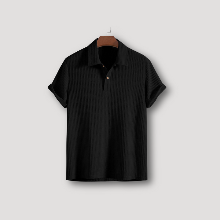 Plain Short Sleeve Waffle Shirt for Men