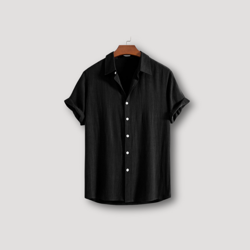 Casual Button Up Short Sleeve Plain Shirt