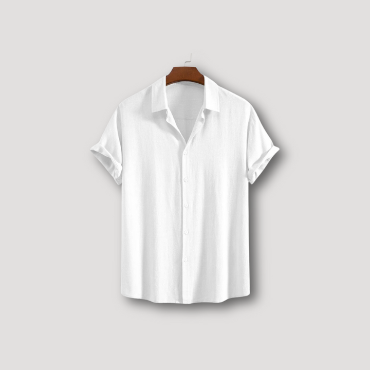 Casual Button Up Short Sleeve Plain Shirt