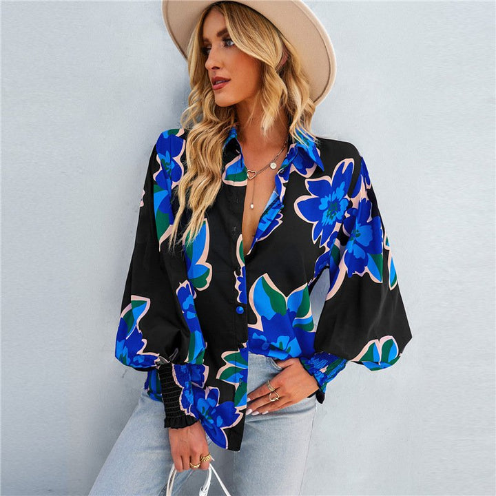 Abstract Print Button-Up Shirt | Lily