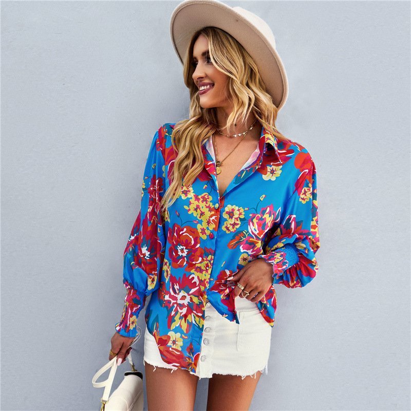 Abstract Print Button-Up Shirt | Lily