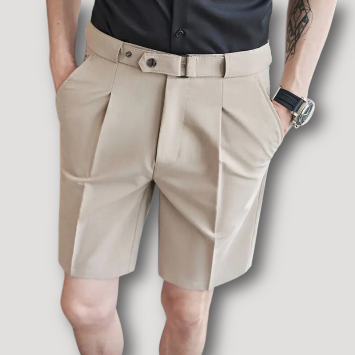 Straight Pleated Chino Shorts Men