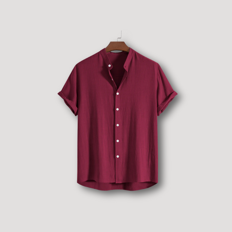 Casual Henley Linen Shirt for Man