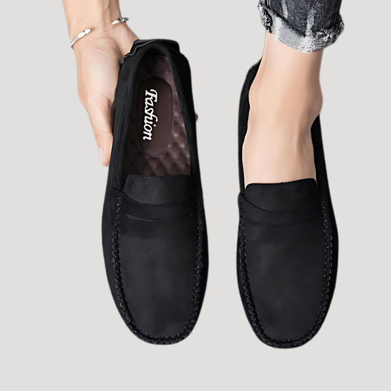 Genuine Suede Moccasin Penny Loafers Men