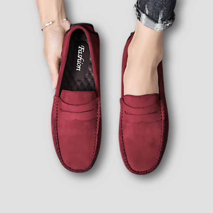 Genuine Suede Moccasin Penny Loafers Men