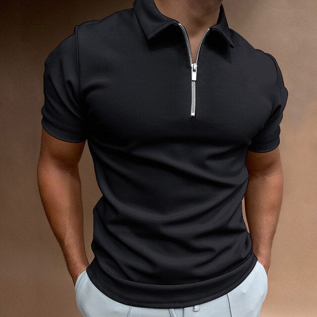 HUGO | Trendy Men's Polo Shirt with Zipper