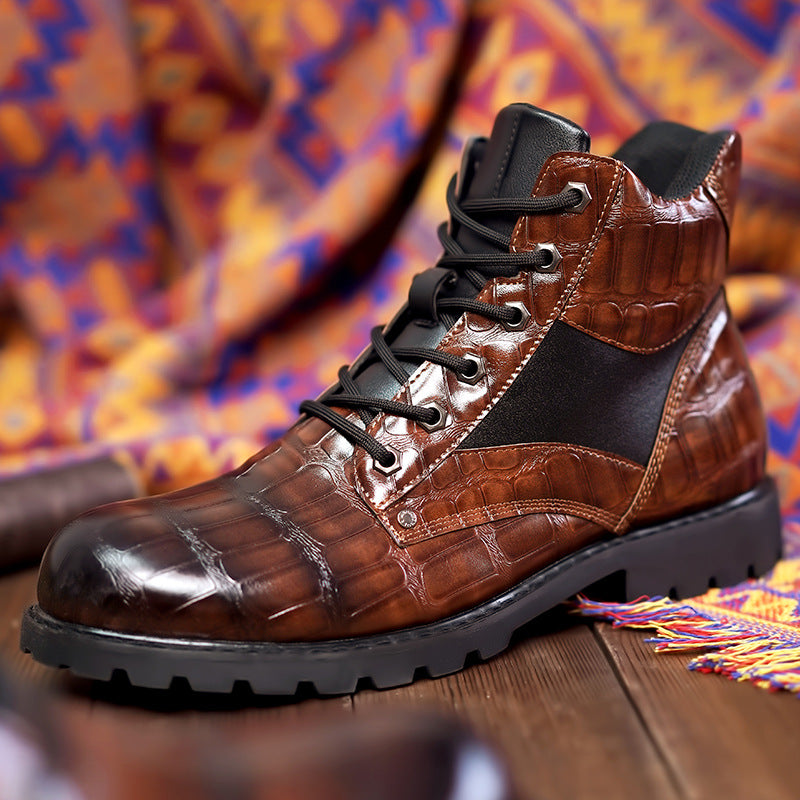 Dante Ferrara | Croc Leather Boots