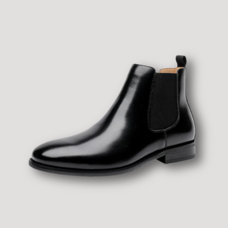 Elastic Side Panels Polished Chelsea Boots on Men