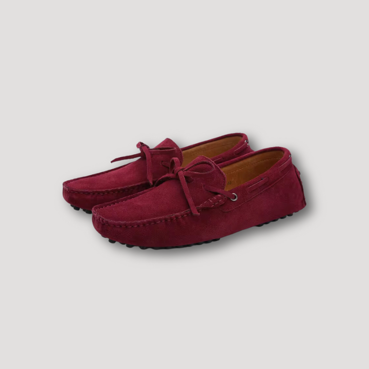 Lace Up Knot Suede Leather Loafers for Men