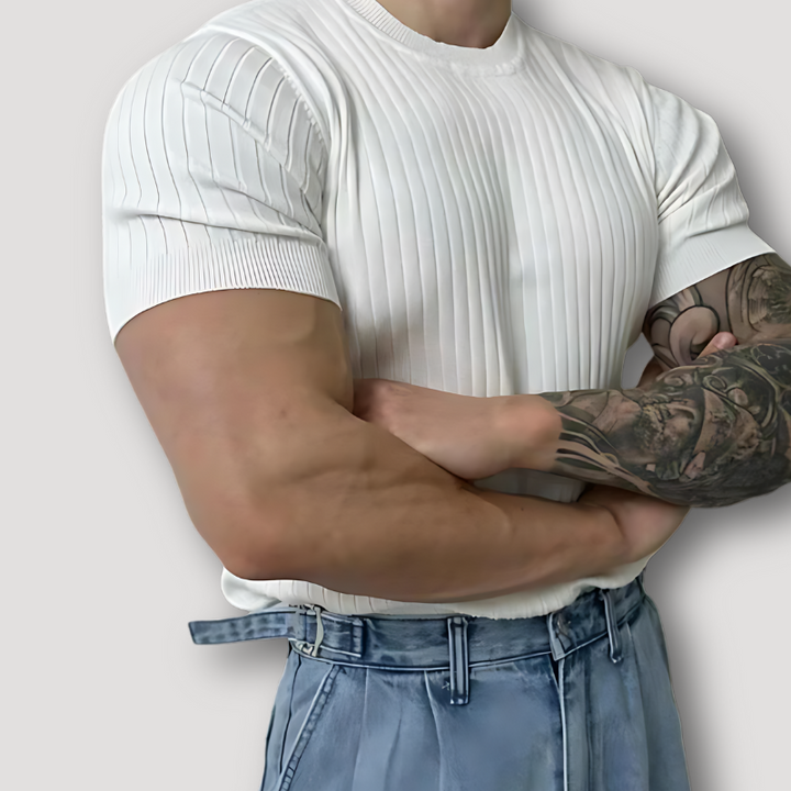 Ribbed Muscle Fit T Shirt