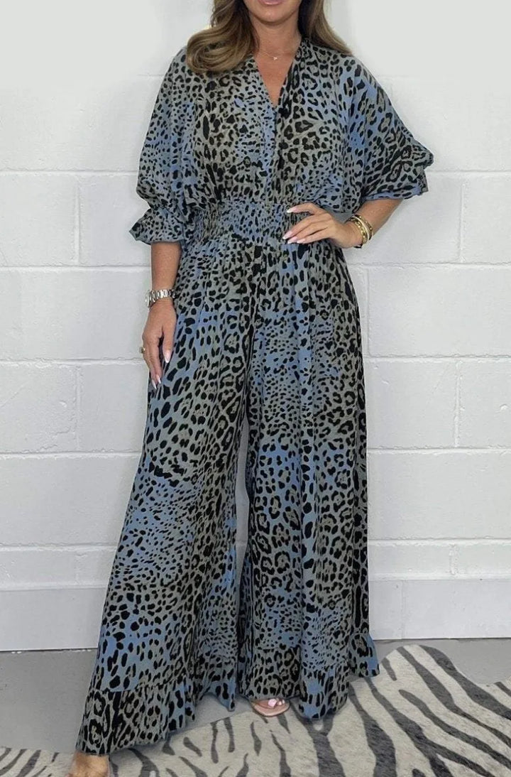 Chic Leopard Wide-Leg Jumpsuit