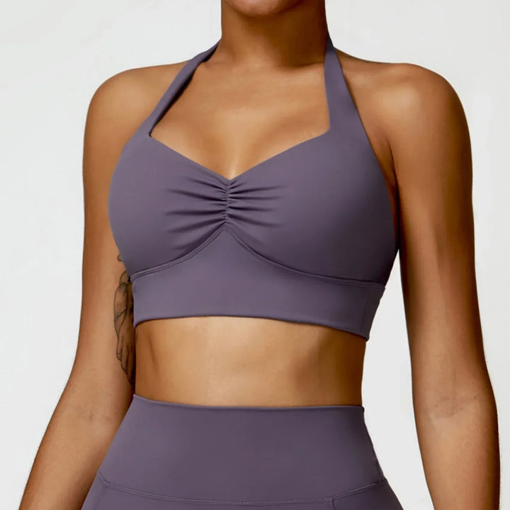 Halle Halter Sports Padded Push Up Crop