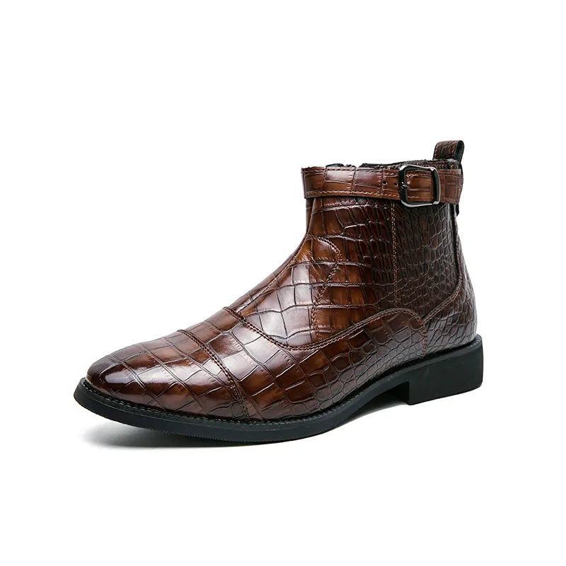 Buckle Leather Oxford Shoes