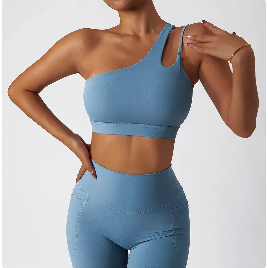 Riley - Denim Blue 2 Piece Leggings & Crop Set