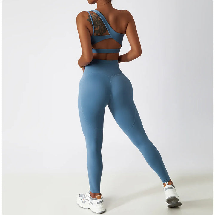 Riley - Denim Blue 2 Piece Leggings & Crop Set