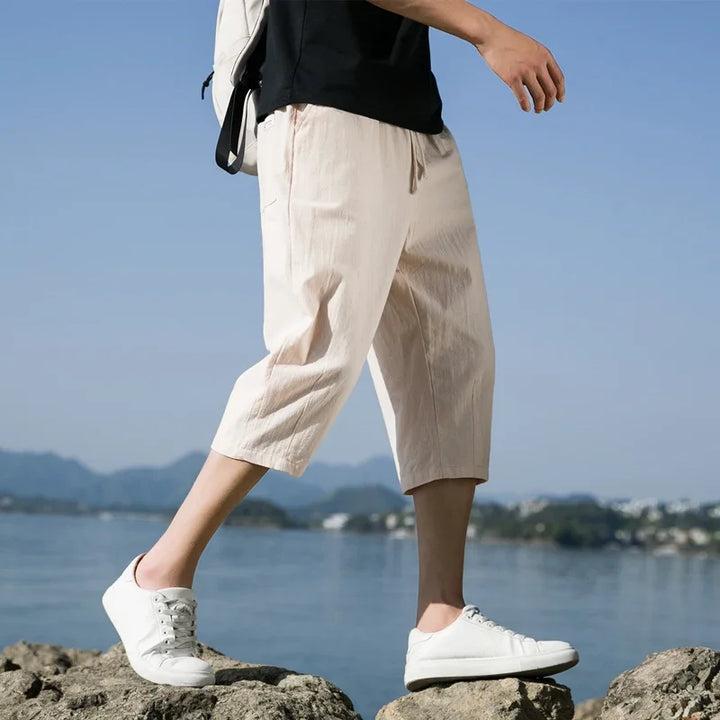 NATHAN™ - LINEN COTTON BEACH SHORT PANTS